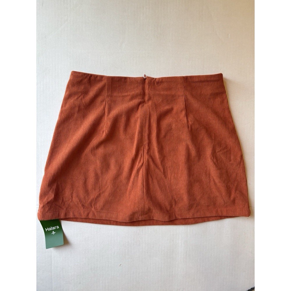 halara Orange Corduroy Mini Skort Women's Large Short Solid New With Tag - Picture 6 of 9